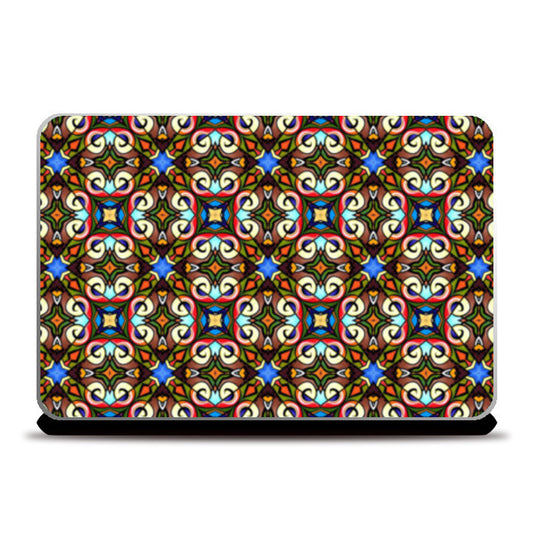 Abstract Geometric Floral Pattern Laptop Skins