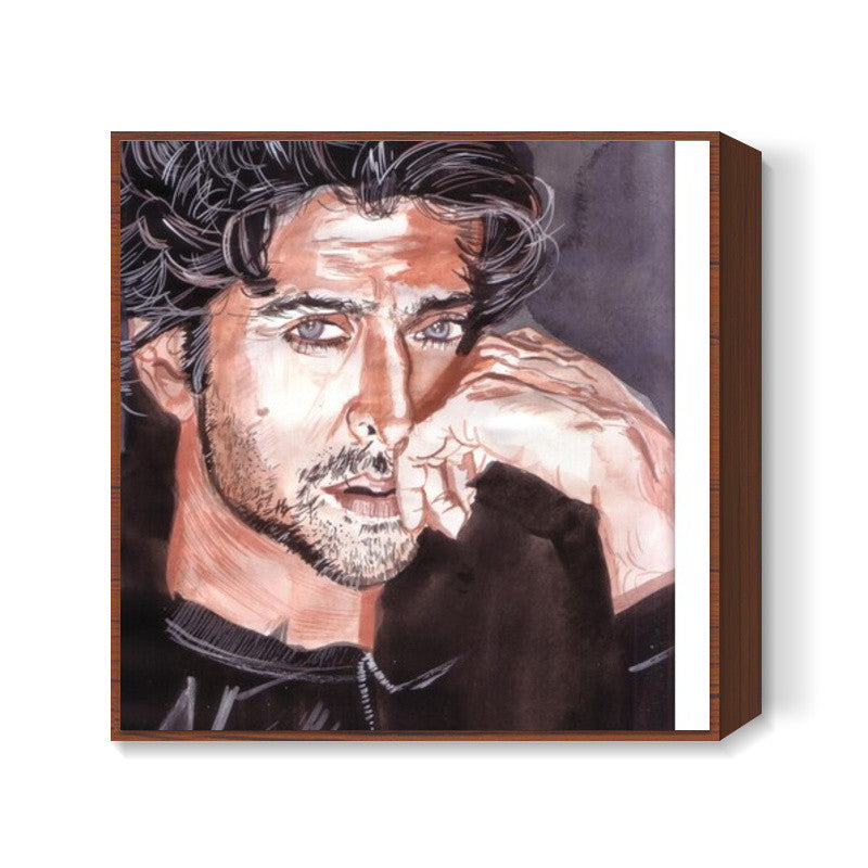 Superstar Hrithik Roshan has charisma and charm, substance and style Square Art Prints