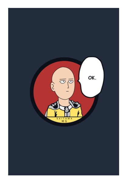 Wall Art, One Punch Man Saitama Ok Wall Art