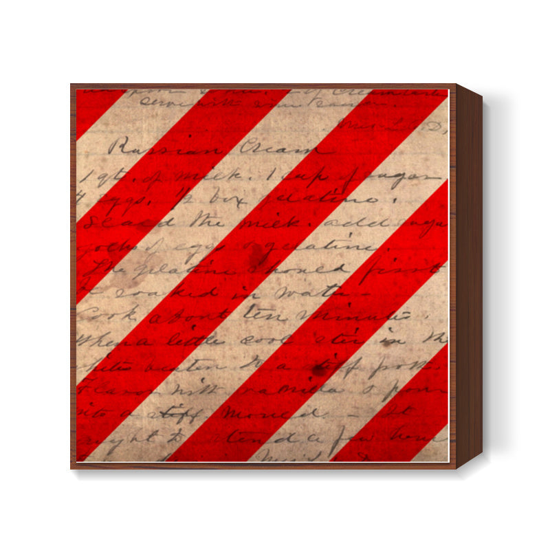 Vintage Red Stripes Square Art Prints