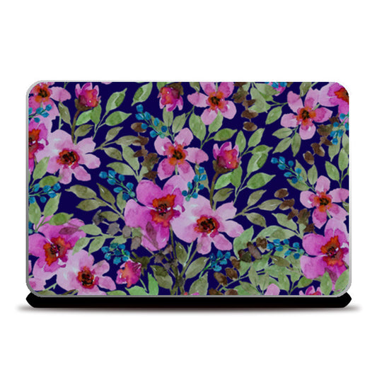 Beautiful Watercolor Spring Floral Design Pattern Laptop Skins