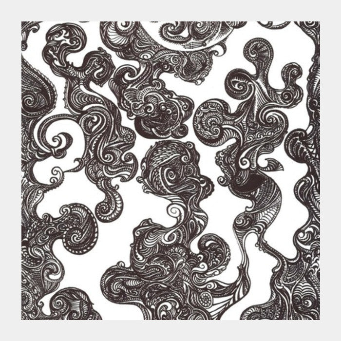 Square Art Prints, Swirly Doodle Square Print Square Art Prints