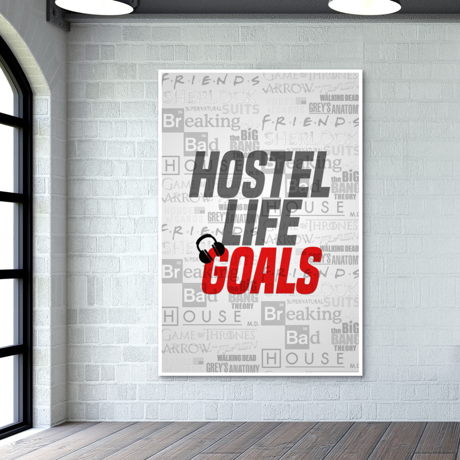 Hostel Life Goals Wall Art