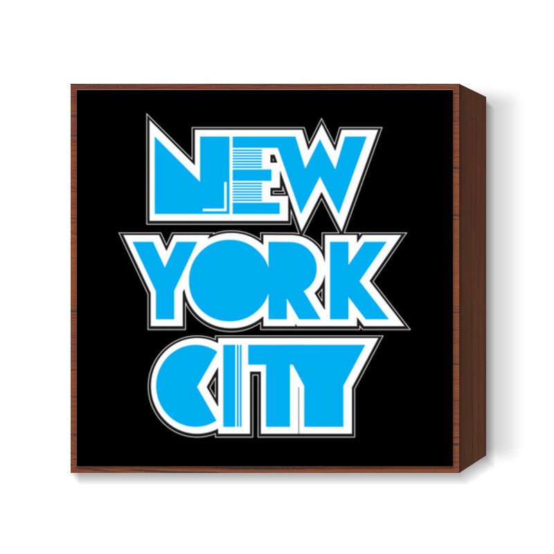 New York City blue  Square Art Prints