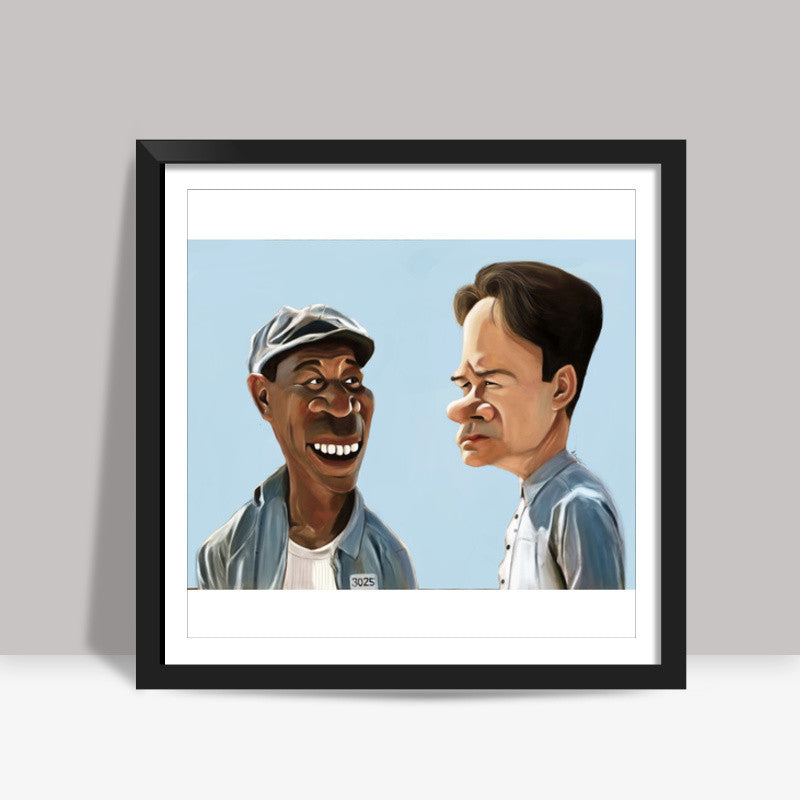 The Shawshank Redemption Caricature Square Art Prints