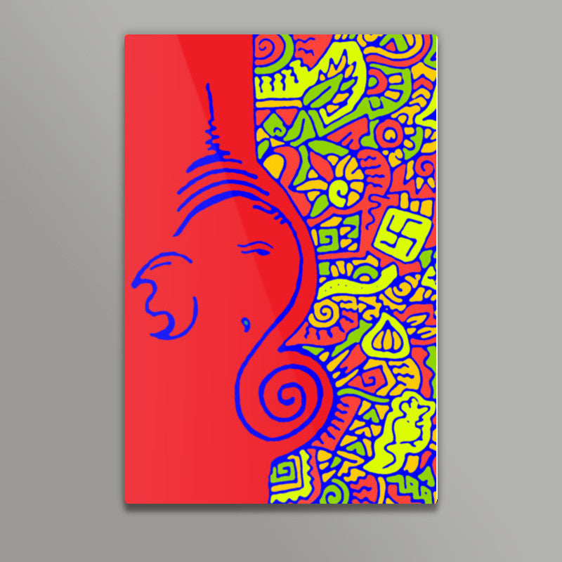 Ganesh Zenscrawl Wall Art | Meghnanimous