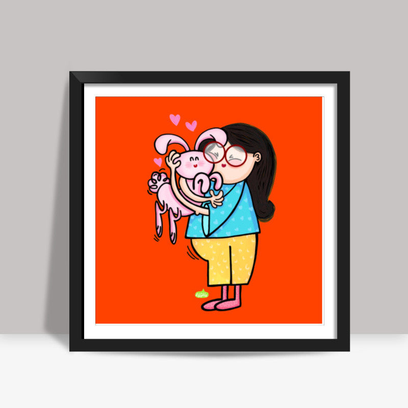 Bunny LOVE Square Art Prints