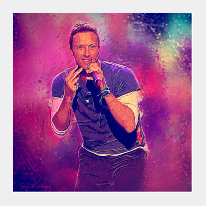 Square Art Prints, Chris Martin Coldplay Painting Square Art Prints