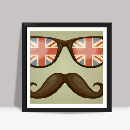 Hipster Moustache Square Art Prints