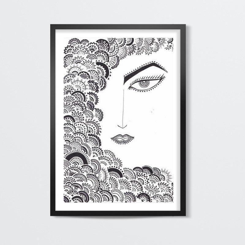 doodle, black and white, geometrics Wall Art