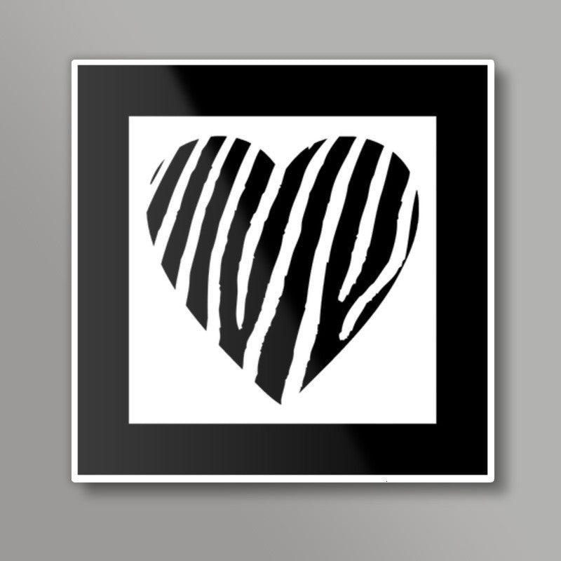 Zebra Heart Square Art Prints