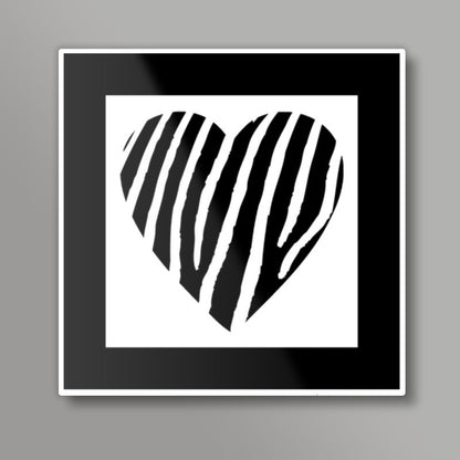 Zebra Heart Square Art Prints