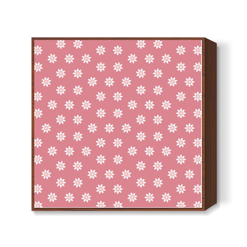 Light Pink Floral Square Art Prints