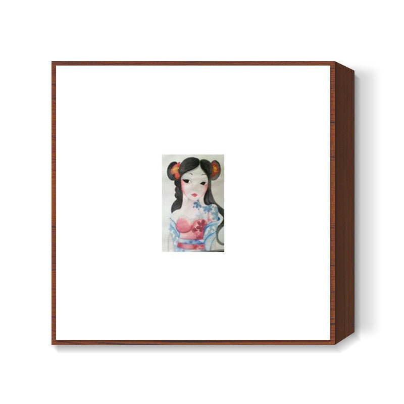 japanese doll Square Art Prints