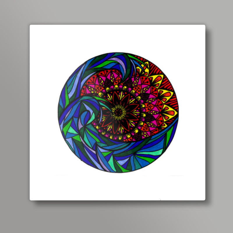 The Mandala Wave Square Art Prints