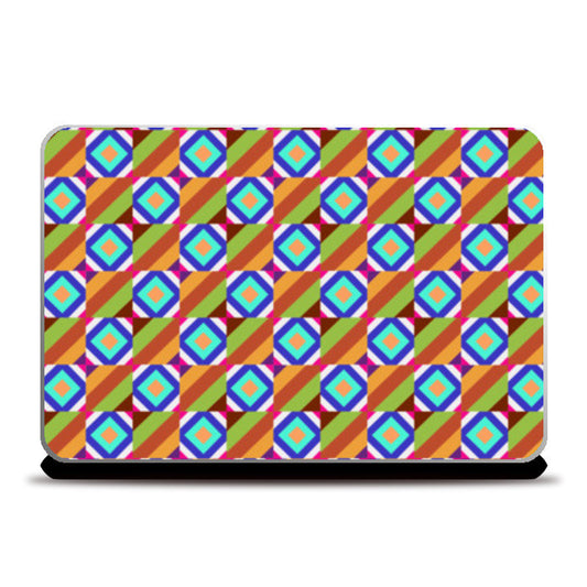 Laptop Skins, Colorful Geometric Tile Pattern Laptop Skins