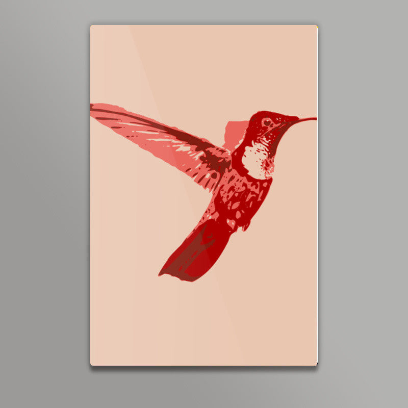 Abstract humming bird red Wall Art