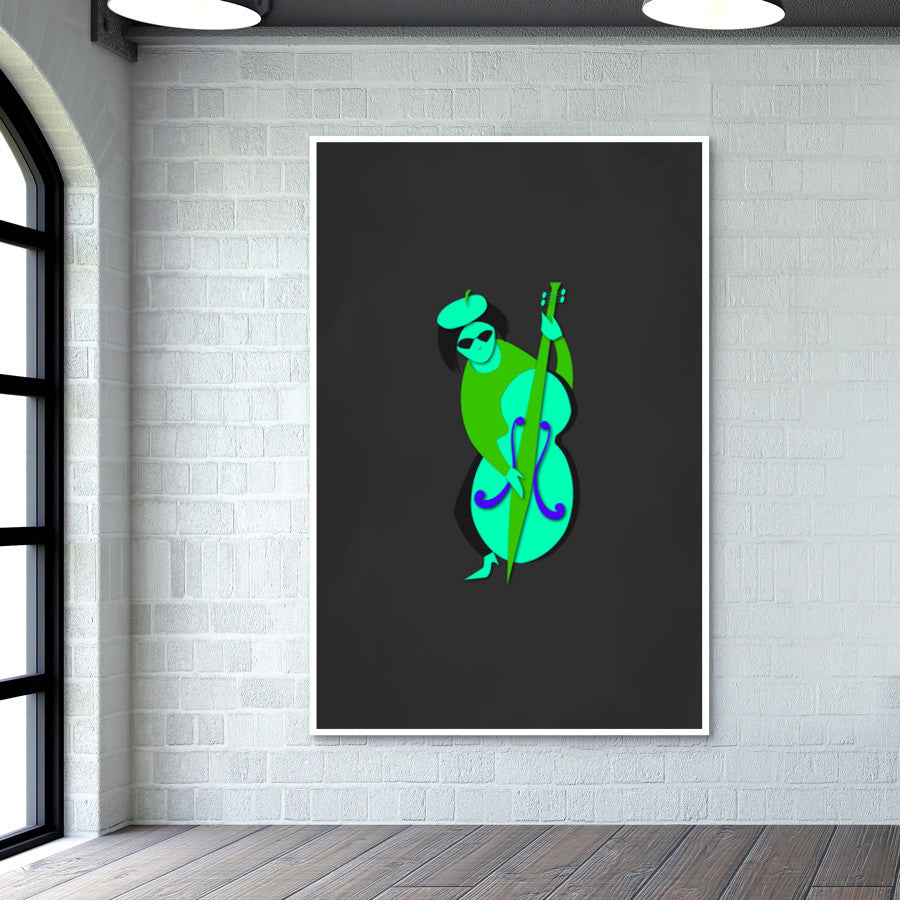 Jazz Man - Double Bass Wall Art