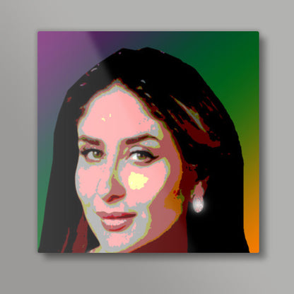 Kareena Kapoor Bollywood Actress Pop Art Portrait Square Art Prints