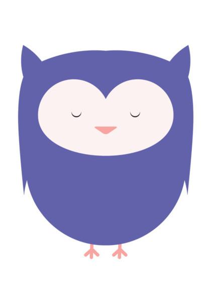 PosterGully Specials, Cute Purple Owl Wall Art