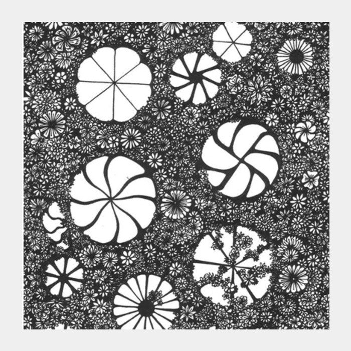 Square Art Prints, Hand-drawn Flower Art Square Print Square Art Prints