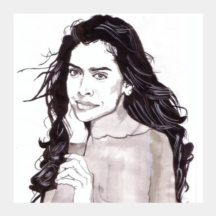 Square Art Prints, Every smile tells a story, seems to say Deepika Padukone Square Art Prints