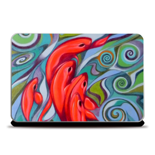 psychedelic fish Laptop Skins