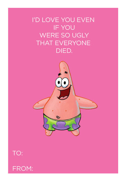 Patrick Star Knows TRUE LOVE Art PosterGully Specials