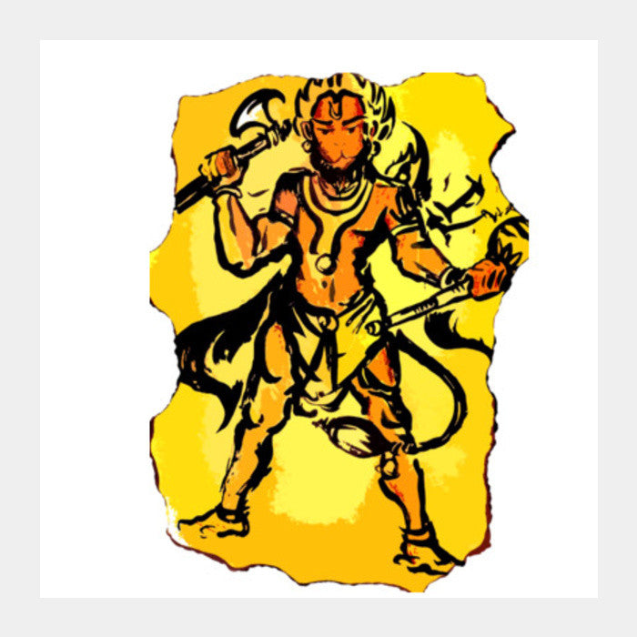 jai bajrangi jai hanuman Square Art Prints