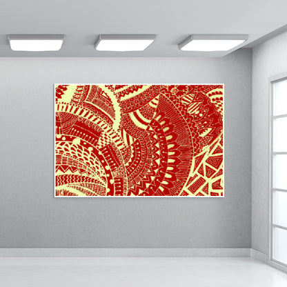 Red-white doodle Wallart |artist: Megha-Vohra