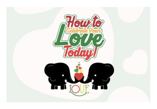 PosterGully Specials, Celebrate love with elephants  Wall Art