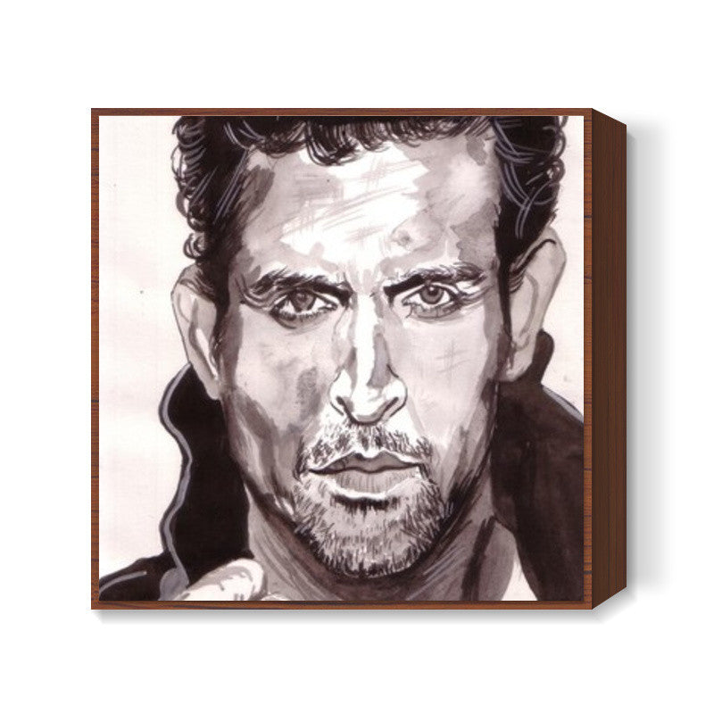 Cool and hot -Hrithik Roshan Square Art Prints