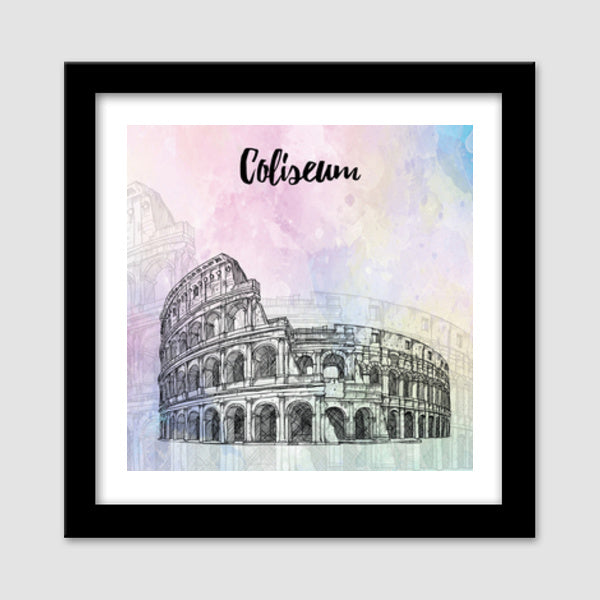 Coliseum Oval Amphitheatre - Rome Premium Square Italian Wooden Frames