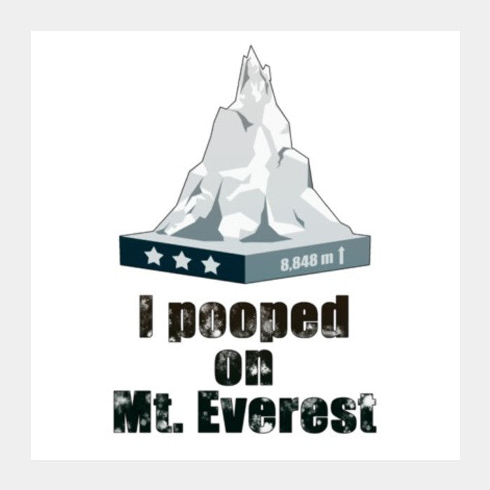 Square Art Prints, I pooped on Mount Everest Square Art Prints