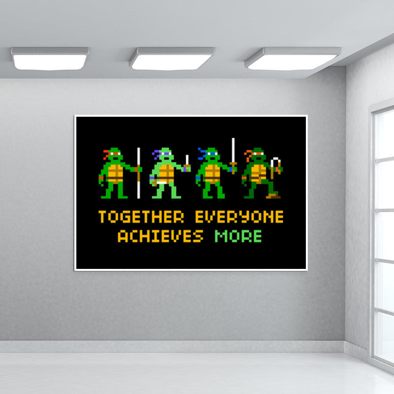 Pixelvana - Together everyone achieves more pixel motivational poster Wall Art