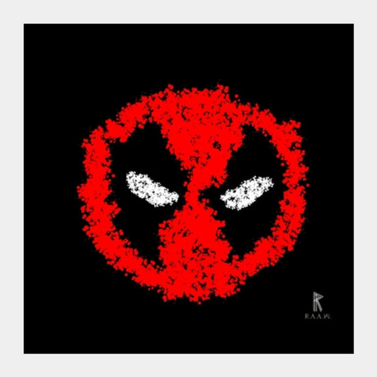 Deadpool Logo Splash Square Art Prints