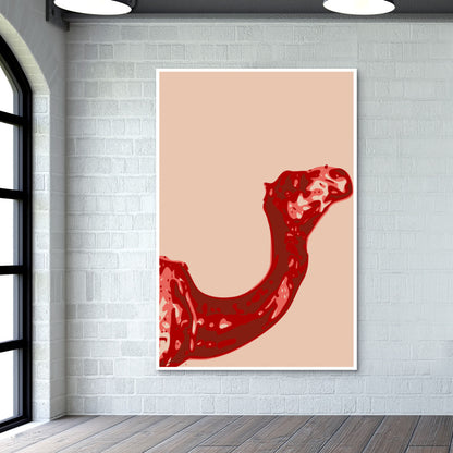 Abstract Camel Red Wall Art