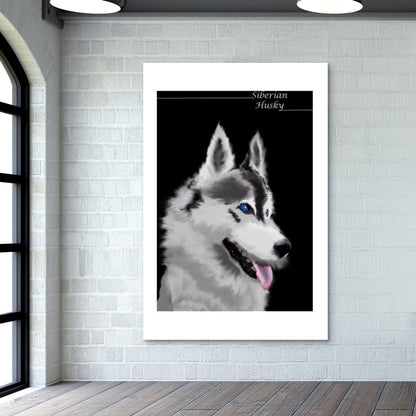 Animal Portrait: Husky Wall Art