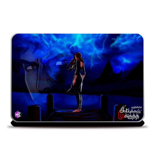 Laptop Skins, Mysterious Girl at a Blue Lake: Sivappu Kal Mookuthi Tamil Comics Merchandise Laptop Skins