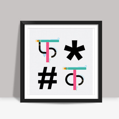 Hindi Typo Square Art Prints