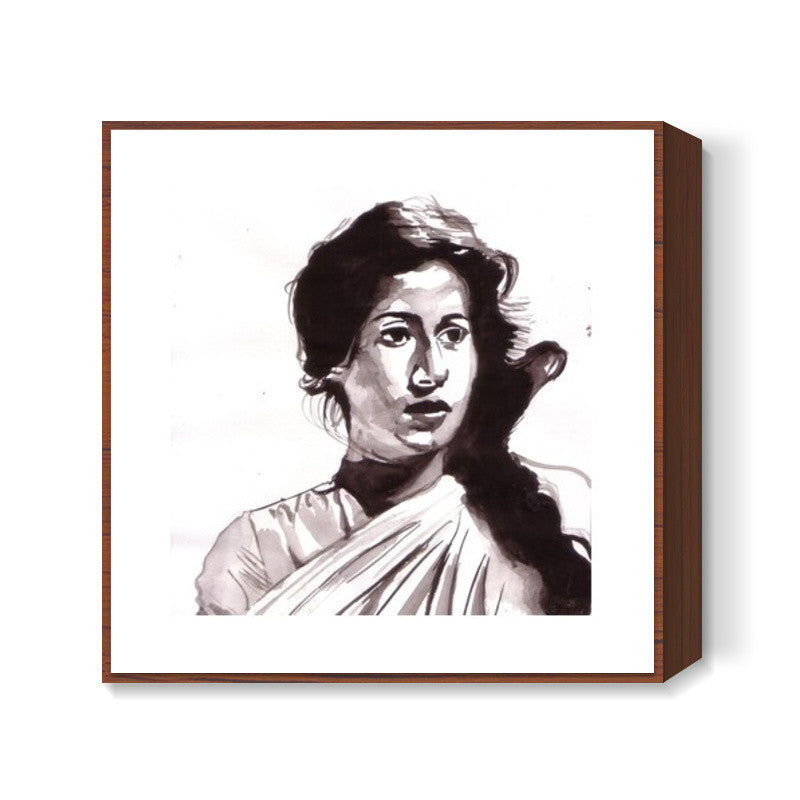 Madhubala enchants with her simplicity Square Art Prints