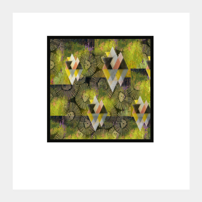 Abstract olive green wall art  Square Art Prints