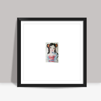 japanese doll Square Art Prints