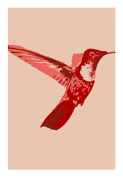 Wall Art, Abstract humming bird red Wall Art