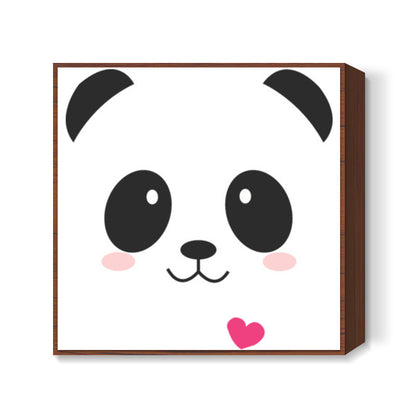 Cute Panda White Square Artwork