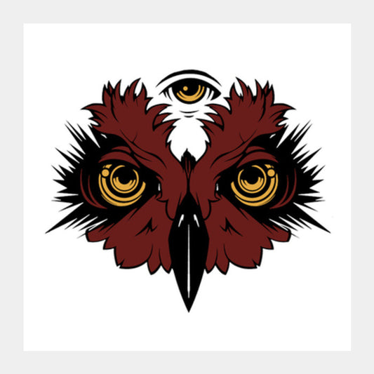 wise owl Square Art Prints