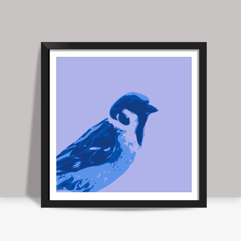 Abstract Sparrow blue Square Art