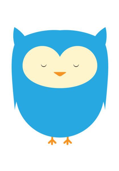 PosterGully Specials, Cute Blue Owl Wall Art