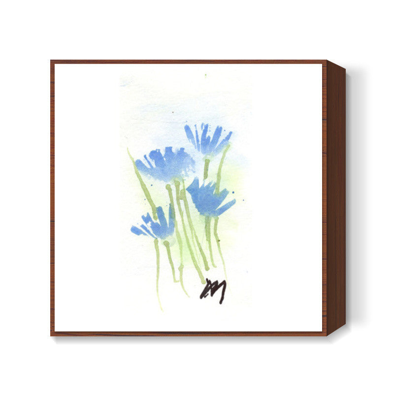 Cornflower Watercolour Square Art Prints