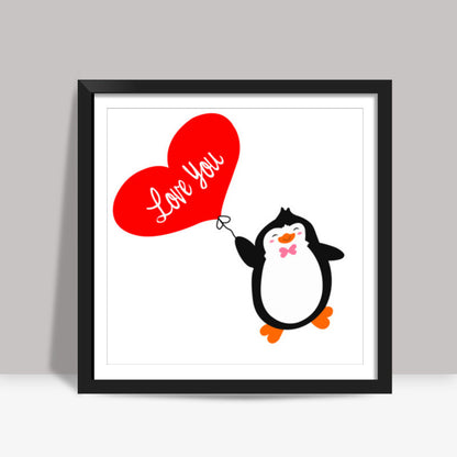 Love You Penguin Square Art Prints